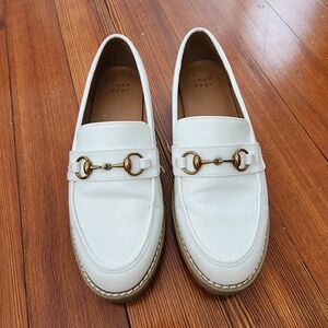 a new day Cream Loafers with Gold Detail